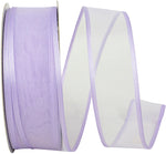 Load image into Gallery viewer, Charlize sheer satin wired edge ribbon spool in french lavender color. Available in multiple widths for gift wrapping, floral design, weddings, and craft projects.