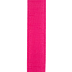 Load image into Gallery viewer, Close-up vertical front view of the Fuchsia Dupioni Supreme ribbon, showcasing the elegant slub weave texturing and clean, tightly stitched wired borders.