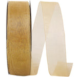 Load image into Gallery viewer, Chiffon Mono Sheer Ribbon -- Gold Color --- Various Sizes