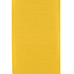 Load image into Gallery viewer, Back side of the extra-wide Florist Basics Golden Yellow Dupioni ribbon displaying the durable polyester fabric and reinforced wired edge finish.