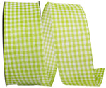 Load image into Gallery viewer, Easter Ribbons -- Great Gingham Wire Edge Ribbon -- Green Moss Color -- Various Sizes