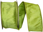 Load image into Gallery viewer, Florist Basics Dupioni Supreme Wired Edge Ribbon in vibrant Green Grass, 2½ inch wide by 20 yards, displaying its luxurious faux dupioni texture and flexible wired edges for decorative bows and wreaths.