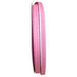 Load image into Gallery viewer, Grosgrain Saddle Stitch Ribbon -- Pink / White Color --- Various Sizes