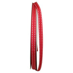 Load image into Gallery viewer, Grosgrain Saddle Stitch Ribbon -- Red / White Color --- Various Sizes