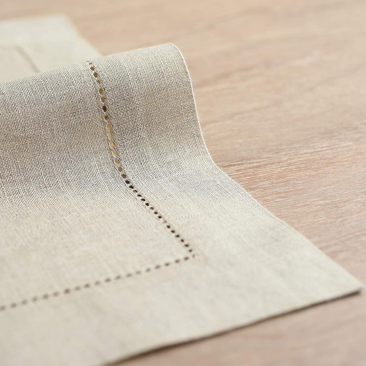 Hemstitched Table Linens (Natural Color)
