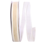 Load image into Gallery viewer, Charlize sheer satin wired edge ribbon spool in ivory color, available in multiple widths for gift wrapping, floral design, weddings, and craft projects.