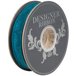Load image into Gallery viewer, Side view of a Florist Basics Dupioni Supreme Wired Edge Ribbon in Jade, 7/8 inch wide by 10 yards, featuring a vibrant hot pink faux dupioni texture with stitched wired edges for bows, floral arrangements, and gift wrapping.