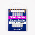 Load image into Gallery viewer, KLASSÉ® Embroidery Sewing Machine Needles — 6 Pack — Sizes: 75/11 & 90/14