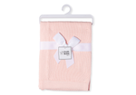 Load image into Gallery viewer, Knit Baby Blanket (with border) - 100% Cotton - 30 x 40 in, Pink Color