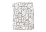 Load image into Gallery viewer, Letters & Numbers Flannel Fleece Baby Blanket, 30 x 40 in, Grey & White Color