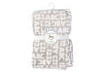 Load image into Gallery viewer, Letters & Numbers Flannel Fleece Baby Blanket, 30 x 40 in, Grey & White Color