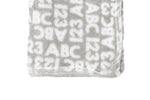Load image into Gallery viewer, Letters & Numbers Flannel Fleece Baby Blanket, 30 x 40 in, Grey & White Color