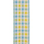 Load image into Gallery viewer, Easter Ribbons -- Seersucker Check Summer Wired Edge Ribbon -- Various Sizes --- Light Blue Color