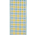 Load image into Gallery viewer, Easter Ribbons -- Seersucker Check Summer Wired Edge Ribbon -- Various Sizes --- Light Blue Color