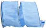 Load image into Gallery viewer, Florist Basics Dupioni Supreme Wired Edge Ribbon in Light Blue, 2½ inch wide by 10 yards, featuring a luxurious faux dupioni weave and sturdy wired edges perfect for wreaths, bows, and seasonal décor.