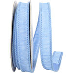 Load image into Gallery viewer, Florist Basics Dupioni Supreme Wired Edge Ribbon in Light Blue, 7/8 inch wide by 10 yards, featuring a vibrant hot pink faux dupioni texture with stitched wired edges for bows, floral arrangements, and gift wrapping.