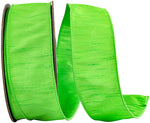 Load image into Gallery viewer, Florist Basics Dupioni Supreme Wired Edge Ribbon in vibrant Lime, 2½ inch wide by 50 yards, displaying its luxurious faux dupioni texture and flexible wired edges for decorative bows and wreaths.
