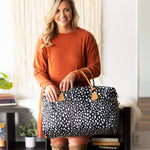 Load image into Gallery viewer, Travel Bag - Black & White Spots