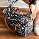 Load image into Gallery viewer, Travel Bag - Black & White Spots