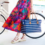 Load image into Gallery viewer, Travel Bag - Navy Stripes