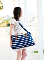 Load image into Gallery viewer, Travel Bag - Navy Stripes