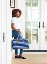 Load image into Gallery viewer, Travel Bag - Navy Stripes