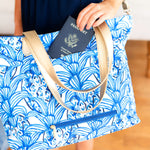 Load image into Gallery viewer, Travel Tote - Blue Pineapples