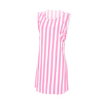Load image into Gallery viewer, Sleeveless Summer Women's Dress - White & Pink Stripes