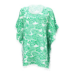 Load image into Gallery viewer, Women's Beach Pom-Pom Cover Up --- Green Leaves