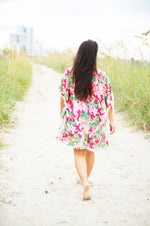 Load image into Gallery viewer, Women's Beach Pom-Pom Cover Up --- Hot Pink / Orange / Green