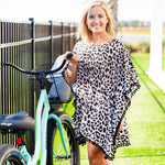 Load image into Gallery viewer, Women's Beach Pom-Pom Cover Up --- Leopard / Animal Print Design