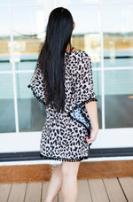 Load image into Gallery viewer, Women's Beach Pom-Pom Cover Up --- Leopard / Animal Print Design