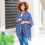 Load image into Gallery viewer, Women's Top --- White & Navy Stripes