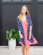 Load image into Gallery viewer, Women's Top --- White & Navy Stripes