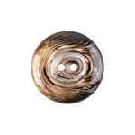 Load image into Gallery viewer, Large Mottled Dark Brown Thick Rounded Nylon Coat Button in 40L 25mm featuring a glossy finish and rich swirled brown and cream tones.