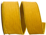 Load image into Gallery viewer, Corduroy Deluxe Mesh Backed Wired Edge Ribbon in Mustard, 2 inch x 10 yards, featuring a soft corduroy texture, mesh backing, and wired edges for bows, wreaths, and seasonal decorating.