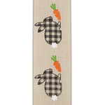 Load image into Gallery viewer, Easter Ribbons -- 2½ inch x 10 yards --- Bunny Gingham Linen Wire Edge Ribbon -- Natural Color