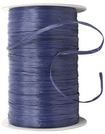 Load image into Gallery viewer, Premium - Matte Finish Raffia Ribbon --- 1/4in x 100 yards --- Navy Color