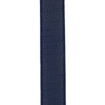 Load image into Gallery viewer, Reverse close-up of the Florist Basics Navy Dupioni ribbon displaying its durable woven polyester construction and reinforced wired edge.