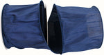 Load image into Gallery viewer, Extra-wide Florist Basics Dupioni Supreme Wired Edge Ribbon in vibrant Navy, 4 inches wide by 10 yards, designed for oversized bows, tree toppers, luxury gift packaging, and event décor.