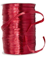 Load image into Gallery viewer, Premium - Pearl Finish Raffia Ribbon --- 1/4in x 100 yards --- Neon Coral Color
