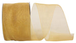 Load image into Gallery viewer, Chiffon Mono Sheer Ribbon -- Old Gold Color --- Various Sizes