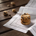 Load image into Gallery viewer, Classic Swiss Dots and Hemstitch Tablecloths --- 55% Linen / 45% Cotton --- White Color --- Various Sizes