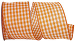 Load image into Gallery viewer, Easter Ribbons -- Gingham Check Bright Value Wire Edge Ribbon -- Orange Color -- Various Sizes