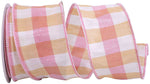 Load image into Gallery viewer, Easter Ribbons -- Orchad Check Grand Dupioni Wired Edge Ribbon -- Various Sizes --- Pink / Gold Color