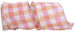 Load image into Gallery viewer, Easter Ribbons -- Orchad Check Grand Dupioni Wired Edge Ribbon -- Various Sizes --- Pink / Gold Color