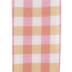 Load image into Gallery viewer, Easter Ribbons -- Orchad Check Grand Dupioni Wired Edge Ribbon -- Various Sizes --- Pink / Gold Color