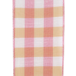 Load image into Gallery viewer, Easter Ribbons -- Orchad Check Grand Dupioni Wired Edge Ribbon -- Various Sizes --- Pink / Gold Color
