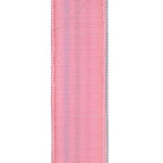 Load image into Gallery viewer, Easter Ribbons -- Candy Stripe Seersucker Decor Wired Edge Ribbon -- Various Sizes --- Pink Color