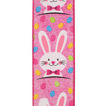 Load image into Gallery viewer, Easter Ribbons -- 2.5 in x 10 yards ---- Bunny Face Multi Egg Wire Edge Ribbon ---- Pink Color